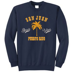 San Juan Puerto Rico Tropical Pam Tree Beach Vibes Retro Sweatshirt