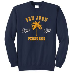 San Juan Puerto Rico Tropical Pam Tree Beach Vibes Retro Tall Sweatshirt