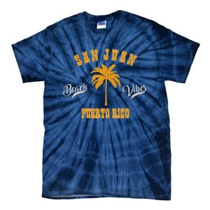 San Juan Puerto Rico Tropical Pam Tree Beach Vibes Retro Tie-Dye T-Shirt