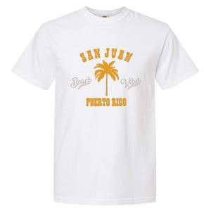 San Juan Puerto Rico Tropical Pam Tree Beach Vibes Retro Garment-Dyed Heavyweight T-Shirt