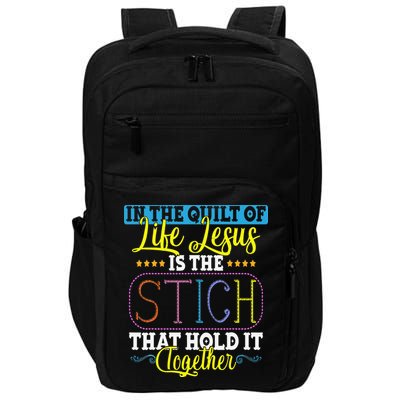 Sewing Jesus Quilting Needle Funny Impact Tech Backpack