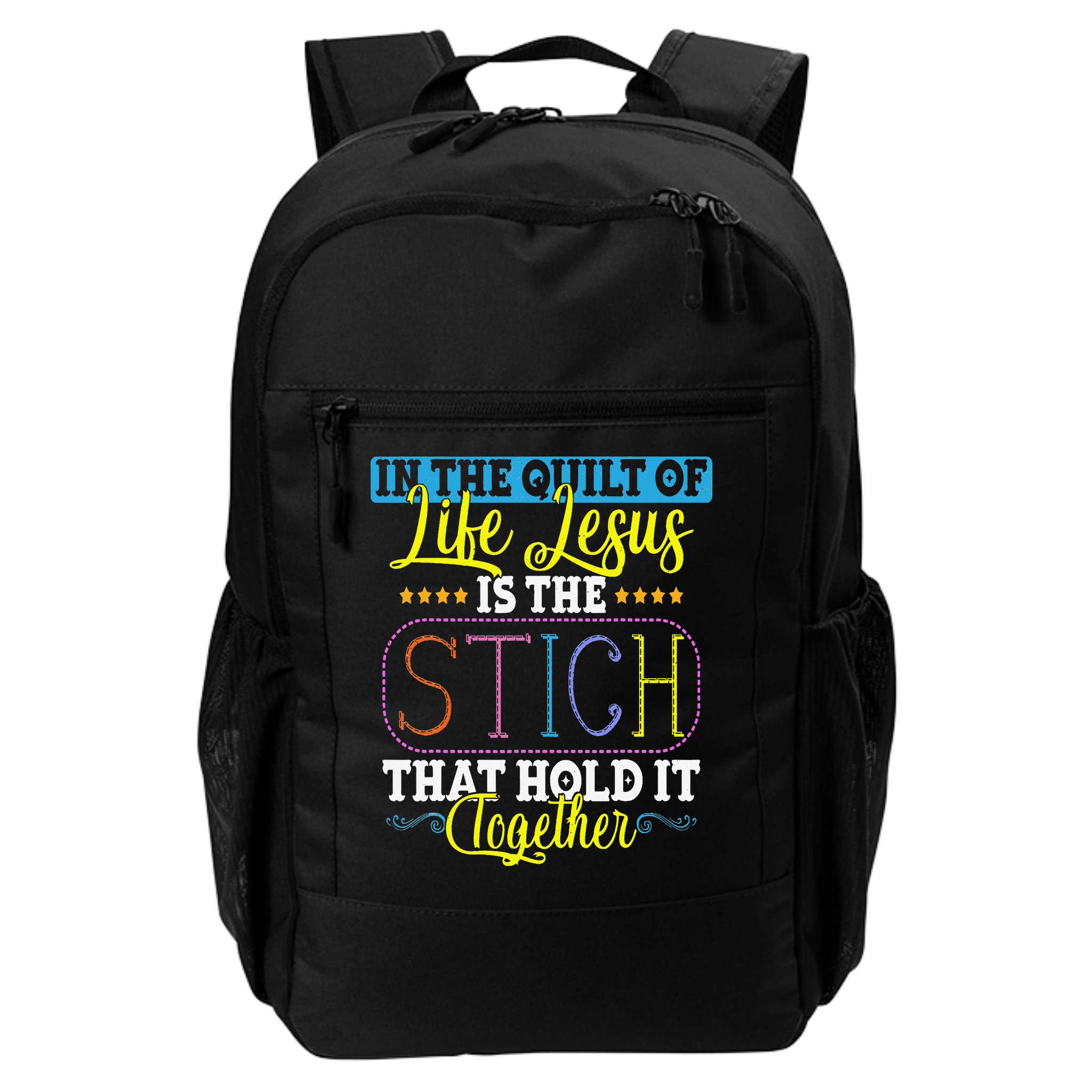 Sewing Jesus Quilting Needle Funny Backpack