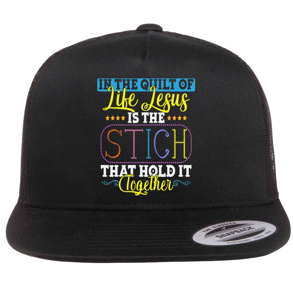 Sewing Jesus Quilting Needle Funny Flat Bill Trucker Hat
