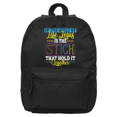 Sewing Jesus Quilting Needle Funny 16 in Basic Backpack