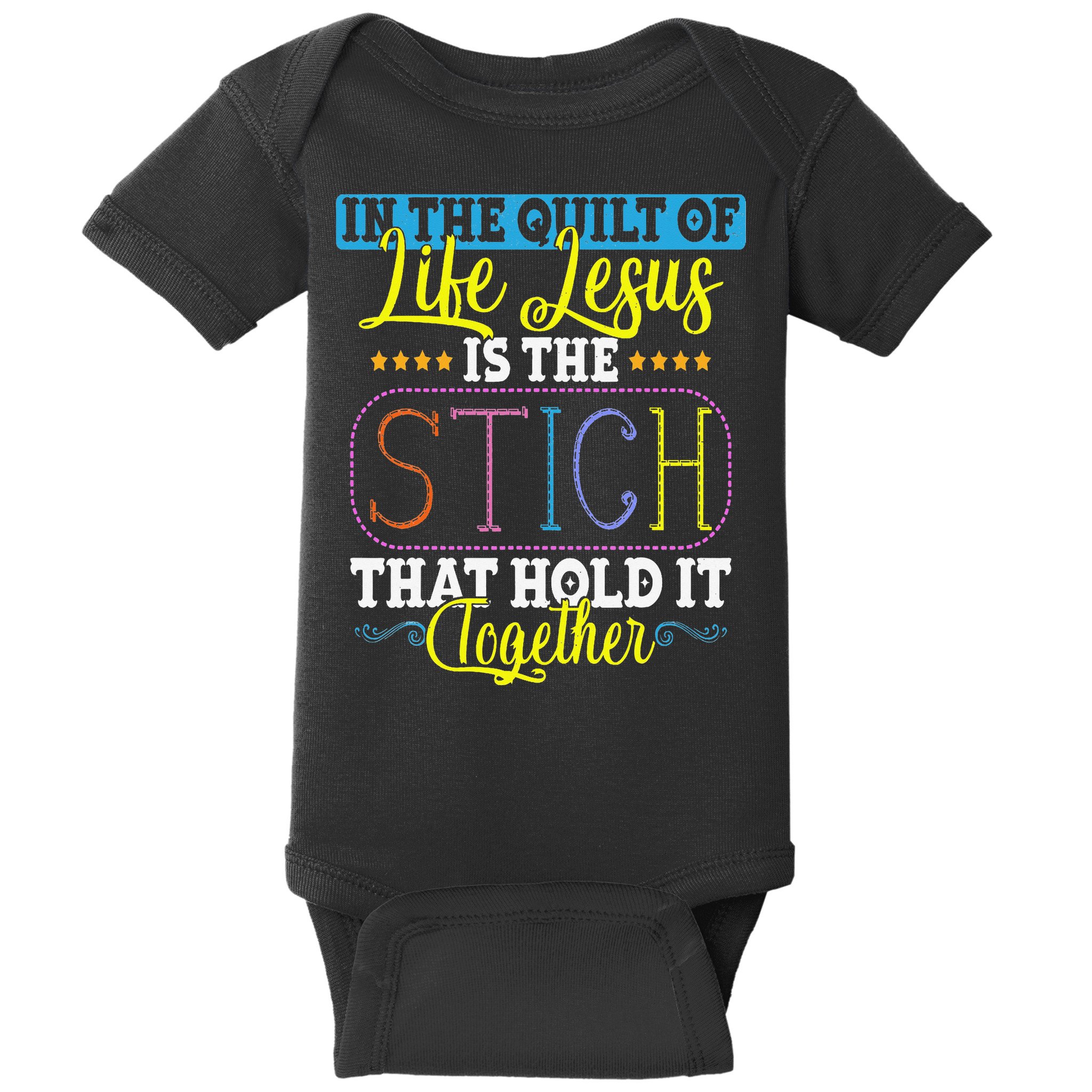 Sewing Jesus Quilting Needle Funny Baby Bodysuit
