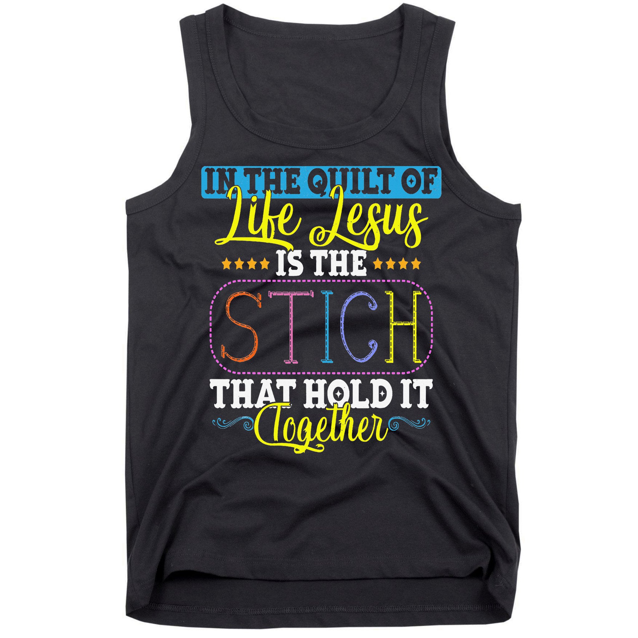 Sewing Jesus Quilting Needle Funny Tank Top