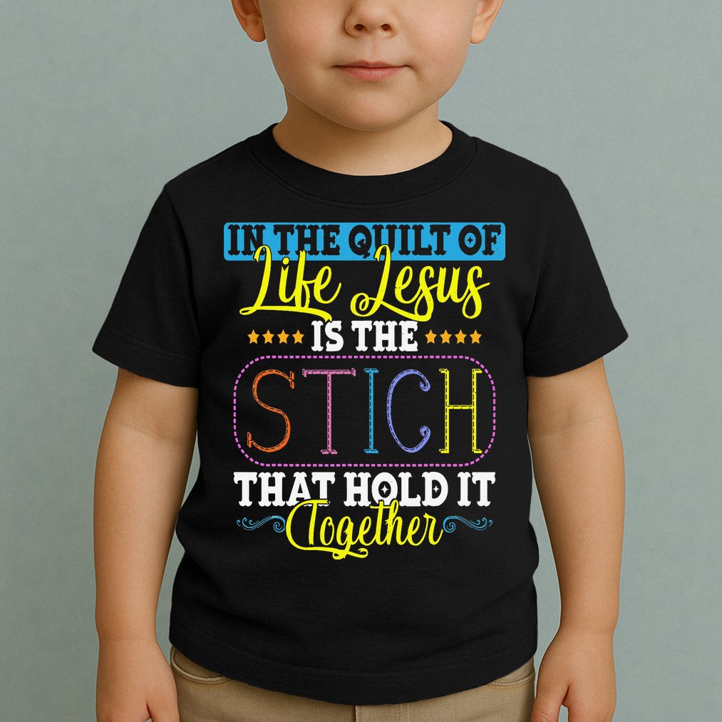 Sewing Jesus Quilting Needle Funny Toddler T-Shirt