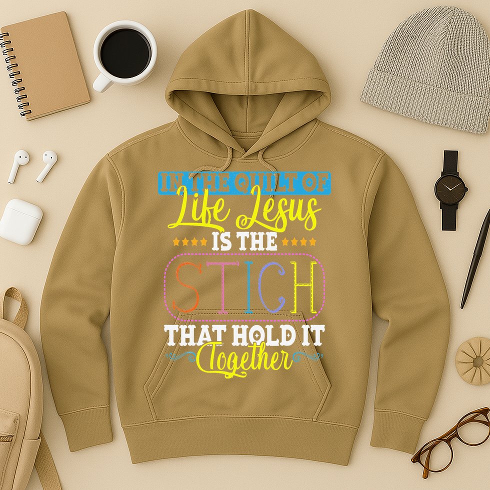 Sewing Jesus Quilting Needle Funny Hoodie
