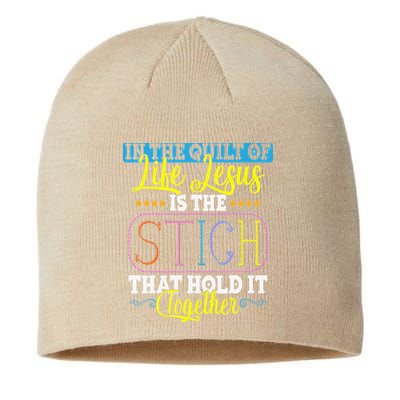 Sewing Jesus Quilting Needle Funny Sustainable Beanie