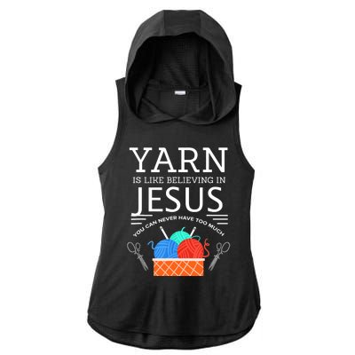 Sewing Jesus Quilting Yarn Needle Christian Ladies PosiCharge Tri-Blend Wicking Draft Hoodie Tank