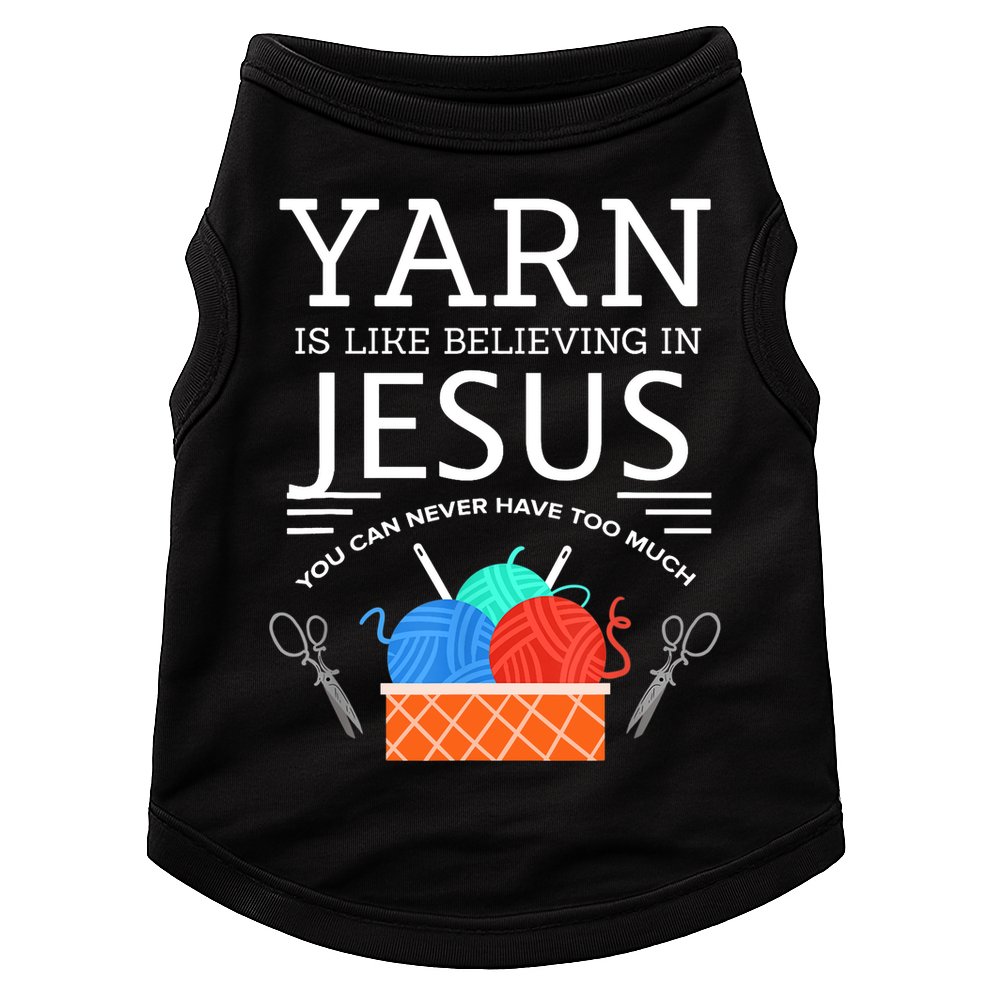 Sewing Jesus Quilting Yarn Needle Christian Doggie Tank