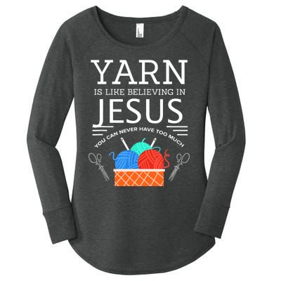 Sewing Jesus Quilting Yarn Needle Christian Women's Perfect Tri Tunic Long Sleeve Shirt