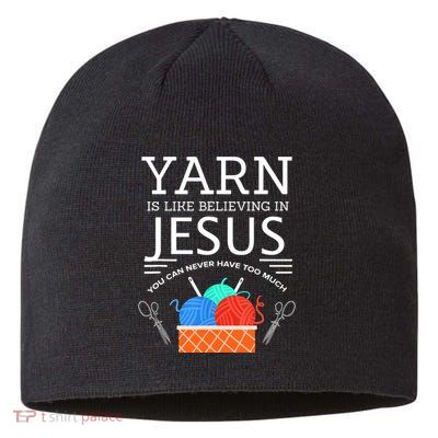 Sewing Jesus Quilting Yarn Needle Christian Sustainable Beanie