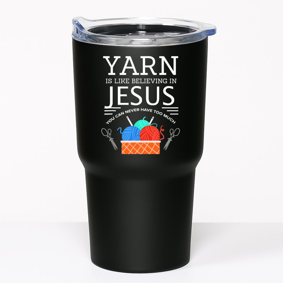 Sewing Jesus Quilting Yarn Needle Christian Tumbler