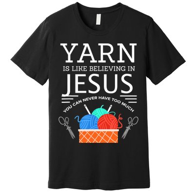 Sewing Jesus Quilting Yarn Needle Christian Premium T-Shirt