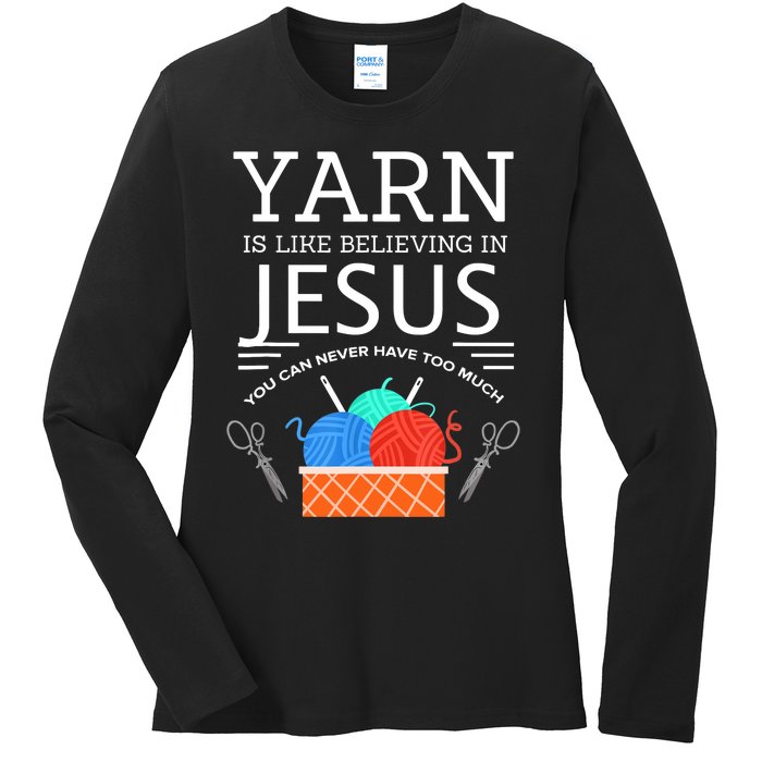 Sewing Jesus Quilting Yarn Needle Christian Ladies Long Sleeve Shirt