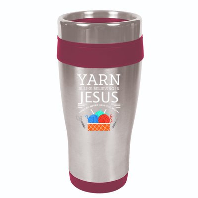 Sewing Jesus Quilting Yarn Needle Christian 16oz Travel Tumbler