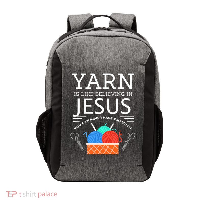 Sewing Jesus Quilting Yarn Needle Christian Vector Backpack