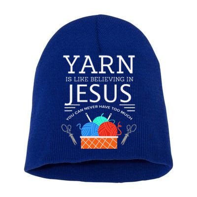 Sewing Jesus Quilting Yarn Needle Christian Short Acrylic Beanie