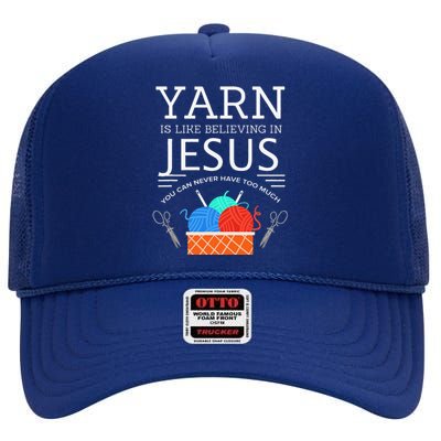 Sewing Jesus Quilting Yarn Needle Christian High Crown Mesh Back Trucker Hat