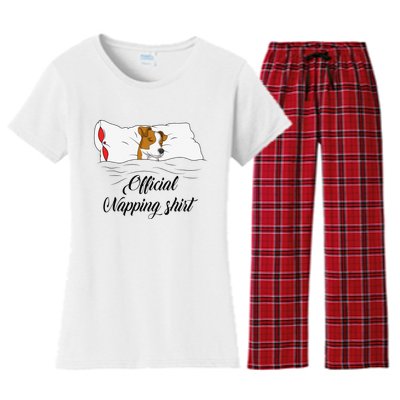 Sleeping Jack Russell Terrier Pyjamas Gift Official Napping Women's Flannel Pajama Set