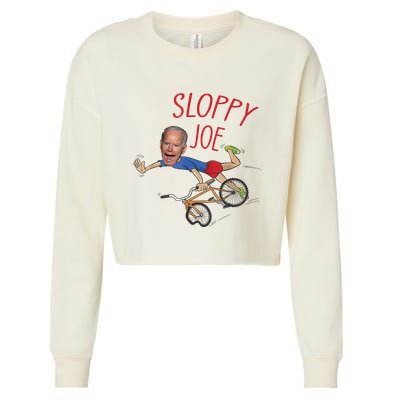 Sloppy Joe Running The Country Is Like Riding A Bike Cropped Pullover Crew