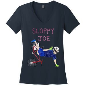 Sloppy Joe Running The Country Is Like Riding A Bike Women's V-Neck T-Shirt