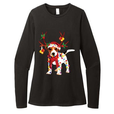 Santa Jack Russell Gorgeous Reindeer Light Christmas Womens CVC Long Sleeve Shirt