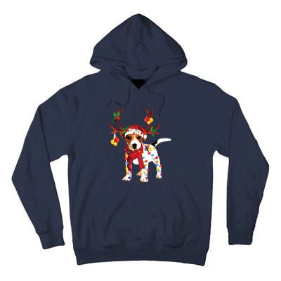 Santa Jack Russell Gorgeous Reindeer Light Christmas Tall Hoodie