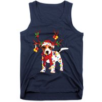 Santa Jack Russell Gorgeous Reindeer Light Christmas Tank Top