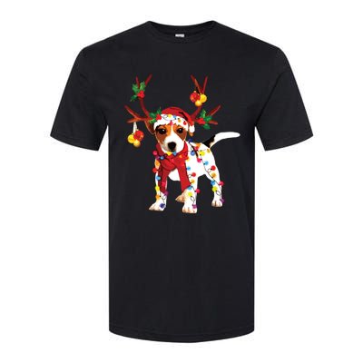 Santa Jack Russell Gorgeous Reindeer Light Christmas Softstyle® CVC T-Shirt