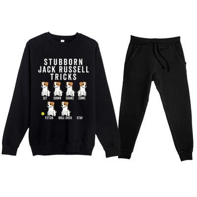 Stubborn Jack Russell Terrier Tricks Shirts Dog Gift Premium Crewneck Sweatsuit Set