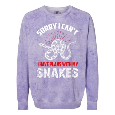 Snake Joke Snake Lover Saying Snake Collector Gift Colorblast Crewneck Sweatshirt