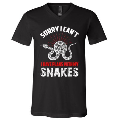 Snake Joke Snake Lover Saying Snake Collector Gift V-Neck T-Shirt