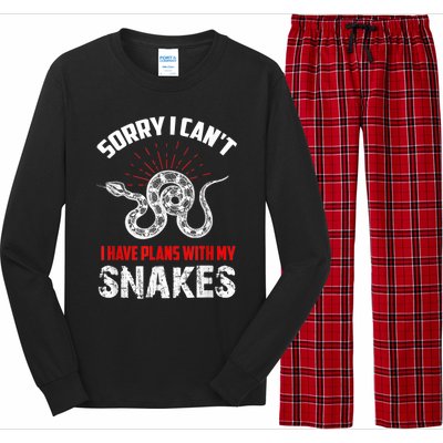 Snake Joke Snake Lover Saying Snake Collector Gift Long Sleeve Pajama Set