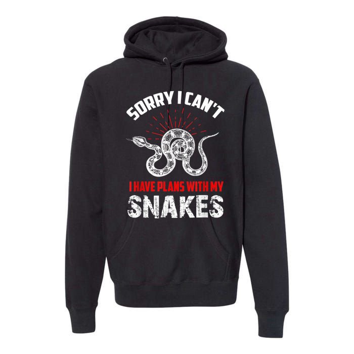 Snake Joke Snake Lover Saying Snake Collector Gift Premium Hoodie