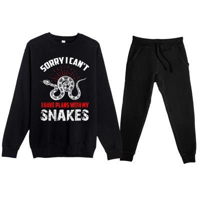 Snake Joke Snake Lover Saying Snake Collector Gift Premium Crewneck Sweatsuit Set