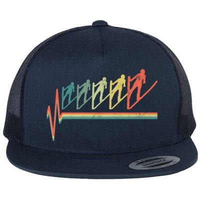 Ski Jumping Skiing Heartbeat Jump Hill Skier Gift Cute Gift Flat Bill Trucker Hat