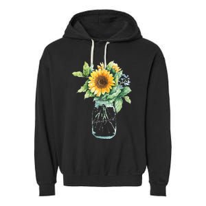 Sunflower Jar 's Life is Goods Floral Awesome Vase Garment-Dyed Fleece Hoodie