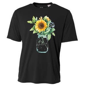 Sunflower Jar 's Life is Goods Floral Awesome Vase Cooling Performance Crew T-Shirt