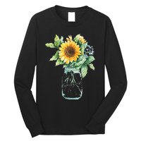 Sunflower Jar 's Life is Goods Floral Awesome Vase Long Sleeve Shirt