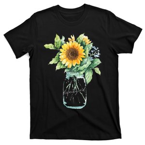 Sunflower Jar 's Life is Goods Floral Awesome Vase T-Shirt