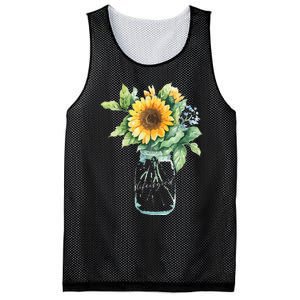 Sunflower Jar 's Life is Goods Floral Awesome Vase Mesh Reversible Basketball Jersey Tank