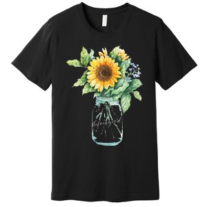 Sunflower Jar 's Life is Goods Floral Awesome Vase Premium T-Shirt