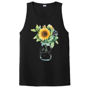 Sunflower Jar 's Life is Goods Floral Awesome Vase PosiCharge Competitor Tank