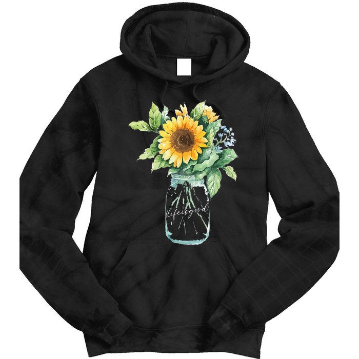 Sunflower Jar 's Life is Goods Floral Awesome Vase Tie Dye Hoodie