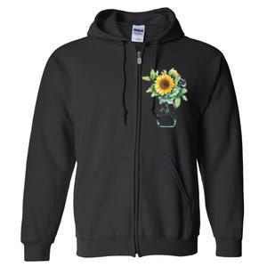 Sunflower Jar 's Life is Goods Floral Awesome Vase Full Zip Hoodie