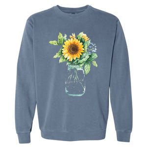 Sunflower Jar 's Life is Goods Floral Awesome Vase Garment-Dyed Sweatshirt