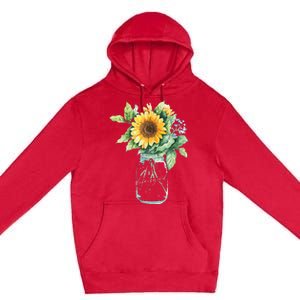 Sunflower Jar 's Life is Goods Floral Awesome Vase Premium Pullover Hoodie