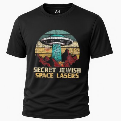Secret Jewish Space Lasers Ufo Universe Jews Hebrew Israel Cooling Performance Crew T-Shirt